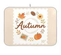 Autunno Cartolina Dorata Riutilizzabile Piatto Stuoia di asciugatura 18x24 Rettangolo Grande Scolapiatti Panno Decorativo Home Decor Essentials
