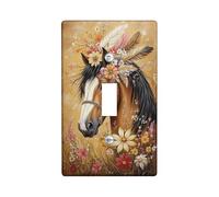 Autunno Cavallo Luce Interruttore Piastre/Coperture Outlet, Marrone Country Floreale Accenti Murali, Piastre Da Parete Termoplastiche, Stile Boemia, Dimensioni