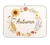 Autunno Corona Modello Riutilizzabile Piatto di Asciugatura Mat 18x24 Rettangolo Grande Scolapiatti stuoie per Cucina Bancone Decorativo Home Decor Essentials