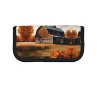 Autunno Country Barn Piccolo Astuccio Astuccio Semplice Astuccio Estetico Matita Astuccio Portapenne Astuccio Portapenne Ufficio, Nero , Taglia unica, Organizer per borse