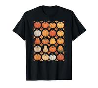 Autunno Cozy Pumpkin Patch Quilt Style Artwork Autunno Maglietta