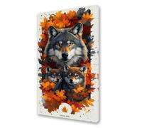 Autunno Dipingere con i Numeri Lupo Dipingere con i Numeri Adulti Bambini, DIY Olio Painting by Numbers Kit, Vernice Acrilica Pennelli Decora la Casa Ragazze Regalo 50x100 cm (Senza Cornice) L315