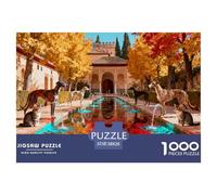 Autunno dorato a Granada, Alhambra Puzzle in Legno Impermeabile DIY Puzzles Da 1000 Pezzi Regali Per Adulti Impossibili Giochi Di Impegnativi