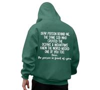 Autunno e Inverno Maglione tinta unita con stampa di cocco per uomini e donne con cappuccio e maniche lunghe e tasche felpa nera, Verde scuro, XL