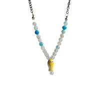 Autunno E Inverno Pesce Collana Pietra Naturale Bracciali In Perline Ceramica Collane Pendenti Donne Clavicola Catena Collare Colorato Perline Di Ris