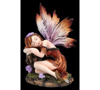 Autunno Elfo Figura Dormendo - Dipinte Elfenstatue Herbstdeko Poliresina 11 CM