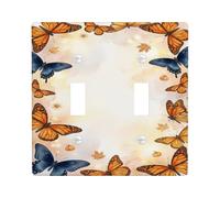 Autunno Farfalla Zucche Decor Doppio Interruttore Luce Piastra di | Farfalle monarca, zucche ad acquerello, foglie autunnali, decorazione per la casa stagionale, tema del raccolto