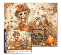 Autunno Fata 1000 Pezzi Puzzle per Adulti Zucche e Gufi Autunno Capriccioso Puzzle Foresta Fantasia Puzzle Bosco per Giochi di Famiglia Accogliente Autunno Impegnativo Puzzle Estetico Regalo