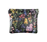 Autunno Fiori Lavanda Nero Donna PU Pelle Portamonete Comodo Trucco Periodo Borsa per Donne Ragazze, Lavanda Nero, 4.33"(L) x 3.74"(W) x 0.39"(H), classico