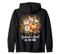Autunno Florals Zucche Yahuah è Buono Tutto Il Tempo Felpa con Cappuccio