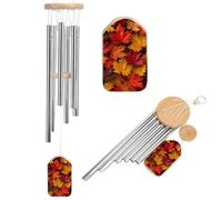 Autunno Foglie d'Acero Scacciapensieri Memoriale Tono Profondo Windchime con 6 Tubi di Alluminio Esterno Cortile Decorazione del