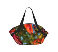 Autunno Foglie Rosse E Frutta Stampa Pieghevole Borsa Da Campeggio Duffle Bag Borsa Da Viaggio Impermeabile Materasso Da Campeggio Per Parco Esterno