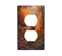 Autunno Foresta Cervo Animale Selvatico Copertura Interruttore Della Luce Copertura Decorativa 1 Gang Piastra Da Parete per Cucina Camera Bagno Dimensioni 7x11.4cm