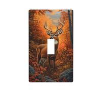 Autunno Foresta Cervo Animale Selvatico Interruttore Della Luce Copertura Decorativa Singola Toggle 1 Gang Piastra Da Parete per Cucina Agriturismo Camera