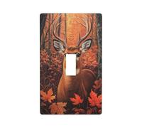 Autunno Foresta Cervo Interruttore Della Luce Copertura Decorativa Singola Toggle 1 Gang Piastra Da Parete per Cucina Casale Camera Da Letto Bagno Arte