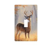Autunno Foresta Cervo Interruttore Della Luce Copertura Decorativa Singola Toggle 1 Gang Piastra Da Parete per Cucina Casale Camera Da Letto Bagno Arte