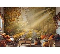 Autunno Foresta Strada Carta da Parati Fotografica per Sala da Pranzo Cucina E