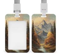 Autunno Gamma Montagna Paesaggio ID Badge Holder Clip retrattile Porta carte di credito Nome Badge Nome Tag per il lavoro Ufficio Medico Infermiera