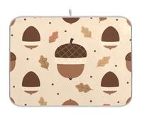 Autunno Ghianda Marrone Illustrazione Riutilizzabile Piatto Stuoia di asciugatura 18x24 Rettangolo Grande Scolapiatti mat Decorativo Home Decor Essentials