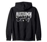 Autunno Girly Fun Fall Vibes Cuori Felpa con Cappuccio