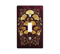 Autunno Golden Ginkgo Luce Interruttore Piastre/Coperture Outlet, Borgogna Stagionale Accenti Murali, Stile Art Nouveau Placche Da Parete Standard Termoplastico Singolo Toggle