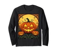 Autunno Gotico Zucca con Un Faccia Maglia a Manica