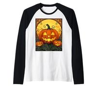 Autunno Gotico Zucca con Un Faccia Maglia con Maniche Raglan