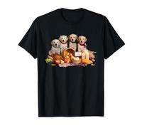 Autunno Harvest Golden Retriever Puppy Ringraziamento Atmosfera Autunnale Maglietta