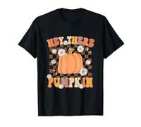 Autunno Hey There Zucca A Scacchi Retro Groovy Maglietta