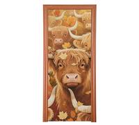 Autunno Highland Bestiame Foglia d'acero decorazione porta copertura 35x79 In pasqua porta banner Decorazione del partito e forniture per la casa M