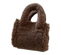Autunno Inverno Casual Faux Lambwool Fleece Borsa A Tracolla Morbido Peluche Crossbody Satchel Fuzzy Piccola Borsa Della Borsa Per Le Donne Peloso Borsa, Caff, One Size