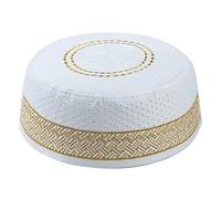 Autunno Inverno Preghiera Cappello Uomini Topi Kufi Headware Skull Cap Turbante Eid Pregare Arabia Accessori Ricamo Arabo Copricapo, Giallo, L