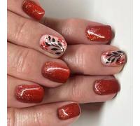 Autunno Inverno Rosso Marrone Premere sulle Unghie Facile da Applicare Riutilizzabili Artificiali Unghie Finte Comode Per Quotidiano Festa Matrim