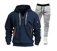 Autunno Inverno Tute da uomo Sport Tute da uomo Primavera Autunno Inverno a maniche lunghe in velluto a coste tinta unita Patch Top Pantaloni della tuta Casual Abito allentato per abbigliamento