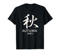 Autunno Kanji AKI Calligrafia Giapponese Minimalista Zen Maglietta