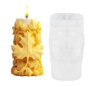 Autunno Leaves Candle & Soap Molds, Reusable Cylinder Mold with Maple Leaf Design, Easy Themed non Stick Soap Candle Making, Ideal for Family, Friends, and Colleagues