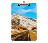 Autunno Montagna Valle Strada Paesaggio Innevato Formato A4 Appunti Divertente Estetica Lavoro Studiare Lettera Lavagna per Appunti Standard 12,5×8,5 in Pannello rigido per Aula Scolastica Bambini c