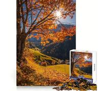 Autunno nelle Dolomiti Puzzle da 1000 pezzi per adulti e ragazzi Concentrazione mentale Divertimento tranquillo Taglio perfetto (50x75cm)