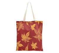Autunno Oro Rosso Foglie d'Acero Tote Bag Robusta Tela Tote Borse Per Le Donne Natale Pensione Shopping Spiaggia Lavoro 16 "x15" scuola essenziale