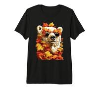 Autunno Orso Polare con Occhiali da Sole Autunno Maglietta Premium