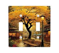 Autunno Parco Luce Interruttore Piastra/Coperture di uscita, Albero Autunno Giallo Dorato per la Decorazione Domestica, Piastre da Parete Termoplastiche,