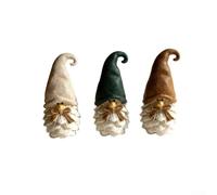Autunno - Per ornamenti a forma di pigna, confezione da 3 nani in resina con cappelli in tessuto, 9 cm, per decorazioni ispirate alla foresta - per il tavolo del camino di Natale del Ringraziamento