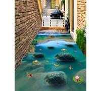 Autunno Pesce Rosso 3D Pavimento Murale Foto Pavimentazione Carta da Parati