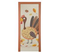 Autunno Ringraziamento Turchia copertura della porta di vetro 35x79 In bianco blu banner Primavera Estate Stagionale Decor M