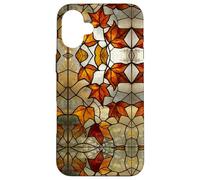 Autunno Stained Glass Floreale caduta foglie vetro caso Art Deco Custodia per iPhone 16 Plus