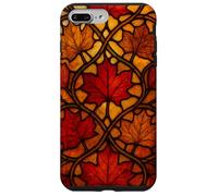 Autunno Stained Glass Floreale caduta foglie vetro caso Art Deco Custodia per iPhone 7 Plus/8 Plus