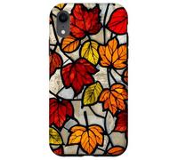 Autunno Stained Glass Floreale caduta foglie vetro caso Art Deco Custodia per iPhone XR