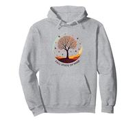 Autunno Stato d'animo Autunno Albero Paesaggio Felpa con Cappuccio, Unisex per Adulti, Grigio Melange, L