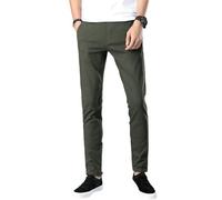 Autunno Stile Coreano Slim Fit Tapered Trendy Versatile Elastico Casual Pantaloni Uomo, Esercito-en8, 50
