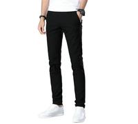 Autunno Stile Coreano Slim Fit Tapered Trendy Versatile Elastico Casual Pantaloni Uomo, Nero , 50